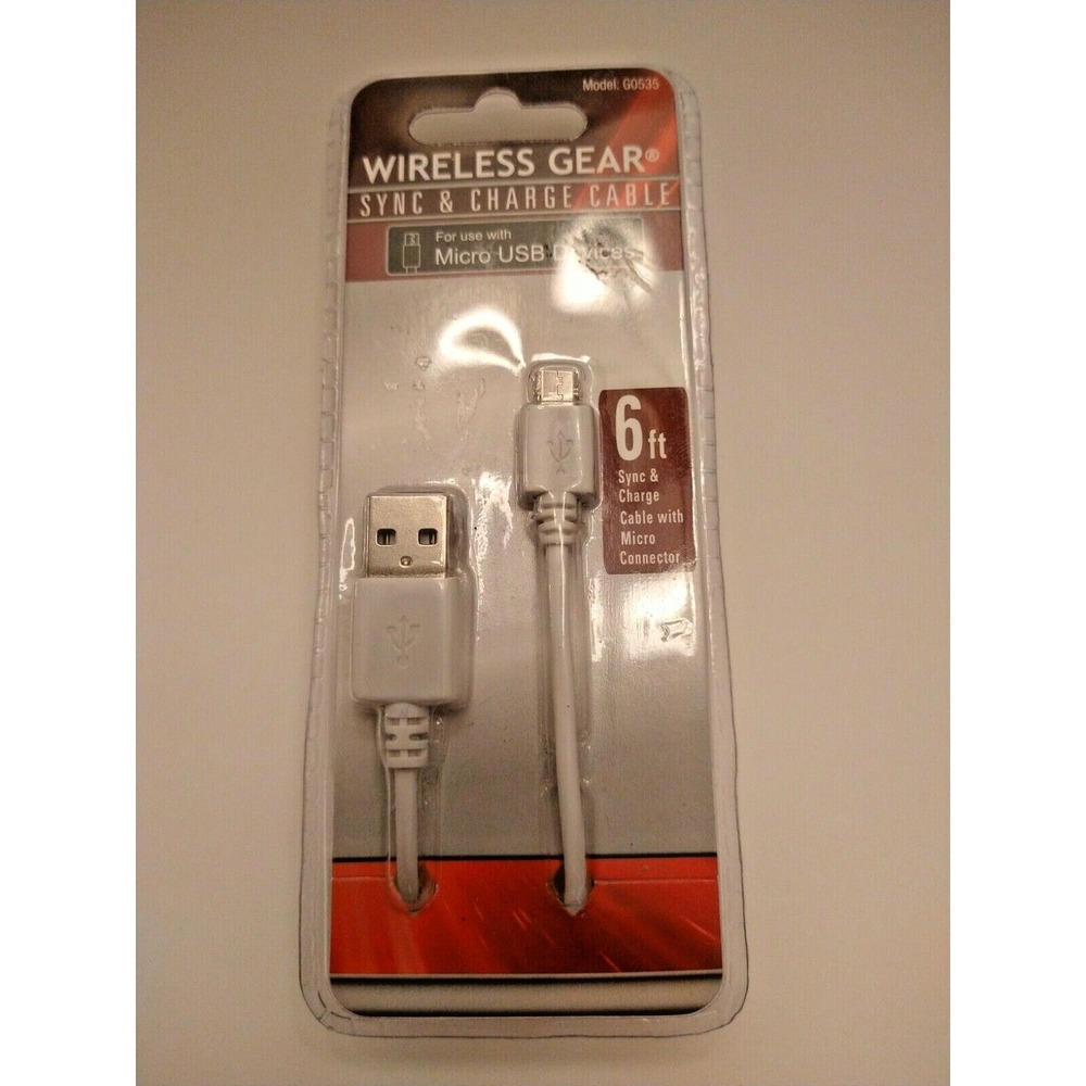 Wireless Gear 6 ft Micro USB Sync &‎ Charging Cable AWESOME!